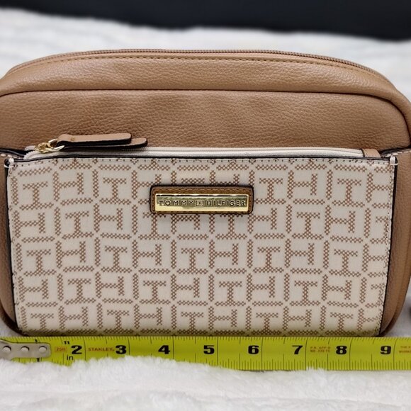 Tommy Hilfiger Women Brown Naomi II Monogram Textured Xbody Bag with Pouch - Picture 5 of 8